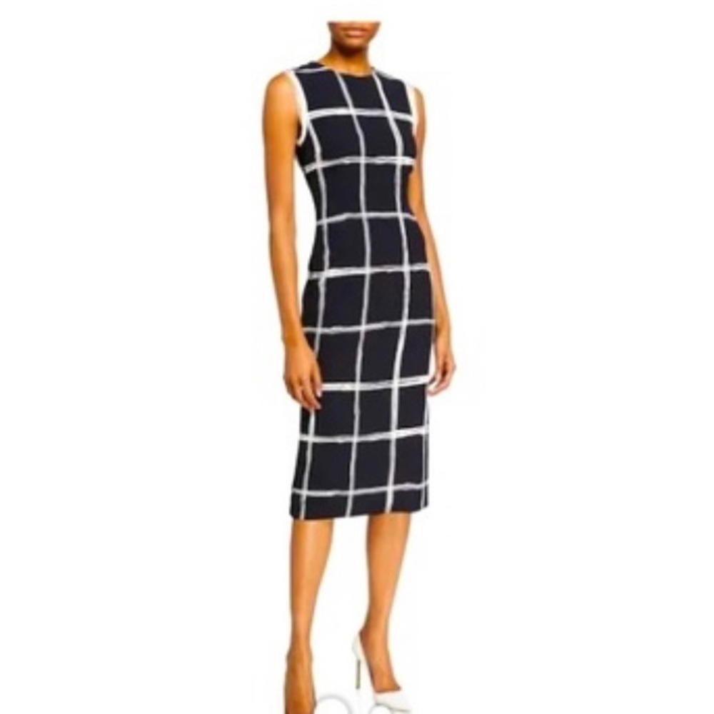 Jason Wu Collection Windowpane Crepe Midi Dress - image 1